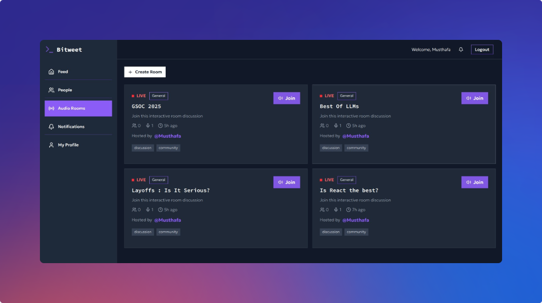 Bitweet interface